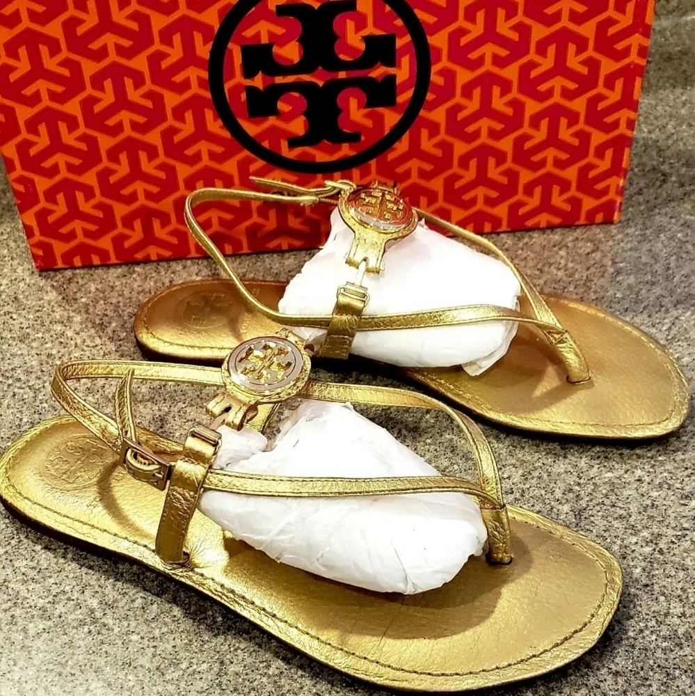 $195 Tory Burch Ali thong leather sandal shoes 7.5